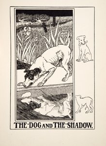 A kutya és az árnyék, A Hundred Fables of Aesopus, pub.1903