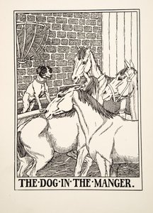A kutya a jászolban, A Hundred Fables of Aesop, pub.1903