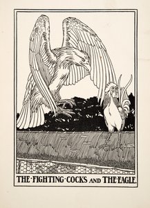 The Fighting Cocks and the Eagle, A Hundred Fables of Aesopus, pub.1903
