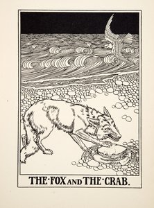 A róka és a rák, A Hundred Fables of Aesopus, pub.1903 (metszet) alkotó: Percy J. Billingshurst
