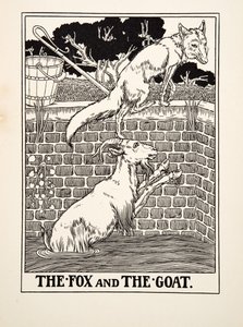 A róka és a kecske, A Hundred Fables of Aesopus, pub.1903