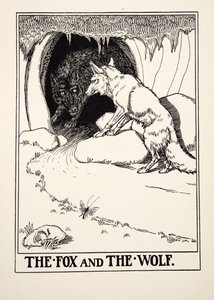 A róka és a farkas, Aiszópus száz meséjéből, pub.1903 (metszet) alkotó: Percy J. Billingshurst