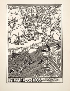 A nyulak és békák, A Hundred Fables of Aesopus, pub.1903