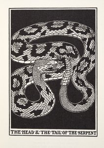 A kígyó feje és farka, a Fontaine Fables-ből, pub. 1905 (metszet) alkotó: Percy J. Billingshurst