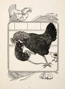 Egy tyúk hősiessége, az Állatok száz anekdotájából, kocsma. 1924 alkotó: Percy J. Billingshurst