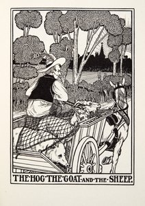 A disznó, a kecske és a bárány, a Fontaine Fables-ből, pub. 1905