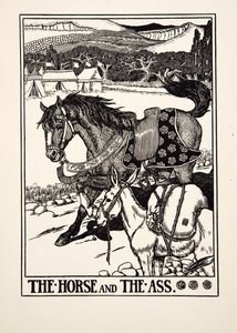 A ló és a szamár, A Hundred Fables of Aesopus, pub.1903