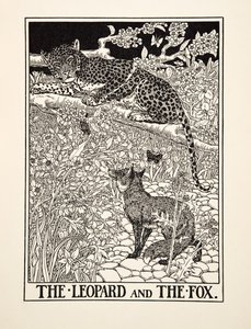 A Leopárd és a róka, A Hundred Fables of Aesopus, pub.1903