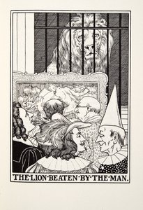 The Lion Beaten by the Man, a Fontaine Fables, kocsma. 1905