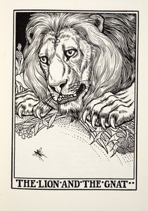 The Lion and the Gnat, a Fontaine Fables, pub. 1905