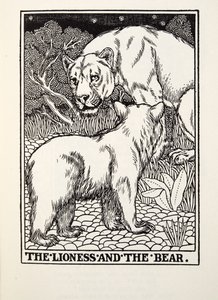 Az Oroszlán és a Medve, a Fontaine Fables-ből, pub. 1905