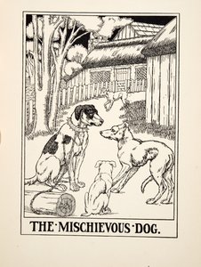 A huncut kutya, Aesopus száz meséjéből, 1903. évi pub. (metszet) alkotó: Percy J. Billingshurst