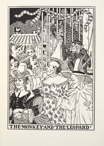 The Monkey and the Leopard, a Fontaine Fables, kocsma. 1905