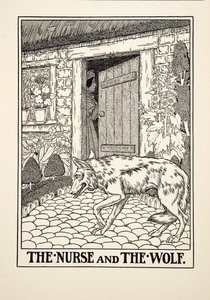 A nővér és a farkas, A Hundred Fables of Aesopus, pub.1903