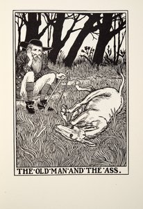 Az öreg és a szamár, a Fontaine Fables-ből, kocsma. 1905