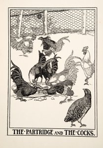 A Partridge és a kakasok, A Hundred Fables of Aesopus, pub.1903