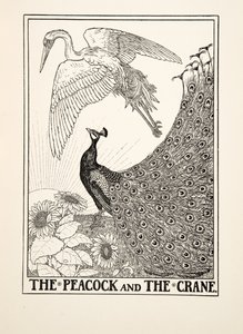 A páva és a daru, A Hundred Fables of Aesopus, pub.1903