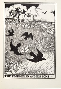 A Plowman and his Sons, a Fontaine Fables, kocsma. 1905