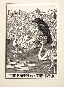 A holló és a hattyú, A Hundred Fables of Aesopus, pub.1903