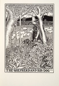 A Pásztor és kutyája, a Fontaine Fables-ből, pub. 1905