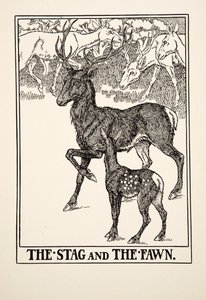 The Stag and the Fawn, A Hundred Fables of Aesopus, pub.1903