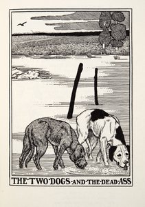 The Two Dogs and the Dead Ass, a Fontaine Fables, pub. 1905