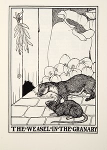 A menyét a magtárban, a Fontaine Fables-ből, pub. 1905