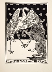 A farkas és a daru, A Hundred Fables of Aesopus, pub.1903