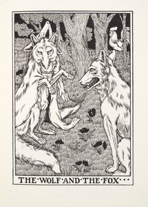 A farkas és a róka, a Fontaine Fables-ből, pub. 1905