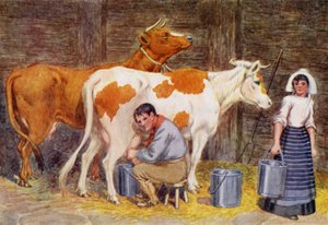 Fejési idő (színes litho)