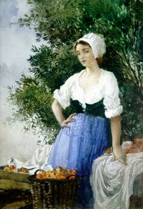 A narancssárga eladó (akvarell papíron)