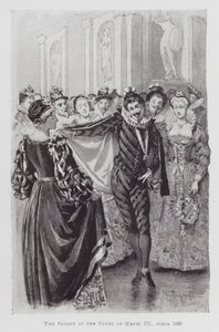 Tánc: A Pavane III. Henrik udvarában, 1580 körül (litho) alkotó: Percy Macquoid