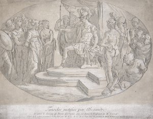 Alexandre et Timoclee, metszett: Nicolas Lesueur (1691-1764) (litho) alkotó: Perino del Vaga