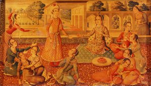 Egy késői Zand lakkozott papírmasé koporsó, 1794-95 körül alkotó: Persian School