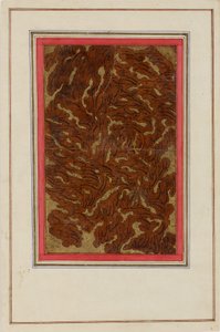 Albumoldal (Shikasta kalligráfiával) (tinta és arany a papíron) alkotó: Persian School