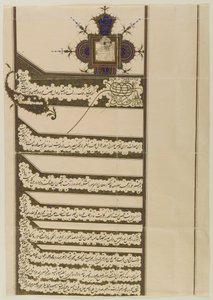 Firman (királyi rendelet) Muzaffar al-Din Shah Qaja pecsétjével, 1897 (tinta és arany a papíron) alkotó: Persian School