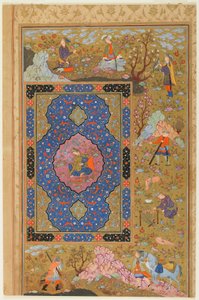 Fólió egy albumból; verso: Fiatal nő, Iszfahán, Irán, Szafavid időszak, 1590-1610 (átlátszatlan akvarell, tus és arany papíron) alkotó: Persian School