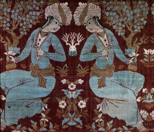 Isfahan stílusú panel (selyem) alkotó: Persian School