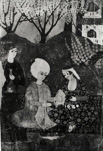 Férfi és egy nő a kertben alkotó: Persian School