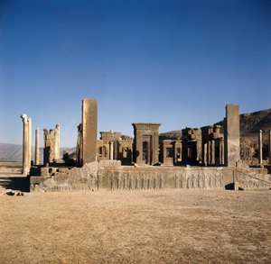 "" I. Dareiosz palotája (i.e. 550-486) Persepolisban (Irán) ", Az Aimenidák Perzsa Birodalom helye. Kr.e. 6-5 alkotó: Persian School