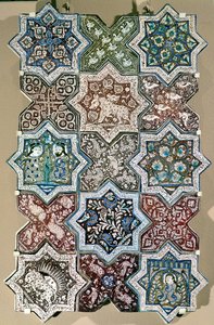 Csempepanel, Kashan, Közép-Irán, 1250-1300 körül (fritware) alkotó: Persian School