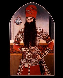 Perzsa művészet: „Mohammed Ali Shah portréja (Mohammed Ali Shah Khazar) (1-6) Névtelen festmény. 5. századi magángyűjtemény alkotó: Persian School