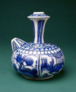 Safavid kék-fehér Kendi, 1600-50 (máz alá festett cserépedény) alkotó: Persian School