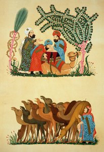 Jelenetek az Al-Hariri Maqamat kéziratából, Lestel gravírozása, Lemercier, Párizs alkotó: Persian School