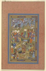 Sulayman és Bilqis trónolt, 1590-1600 körül alkotó: Persian School