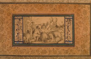 A tékozló fiú, 1600 körül (átlátszatlan wc és tinta papíron) alkotó: Persian School