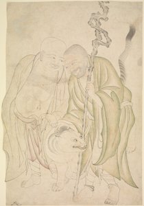 Két Lohan, 1480 körül (Tinta és átlátszó akvarell papíron) alkotó: Persian School