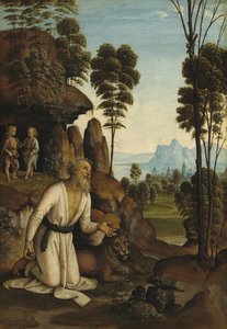 Szent Jeromos a vadonban, c. 14901500. alkotó: Perugino