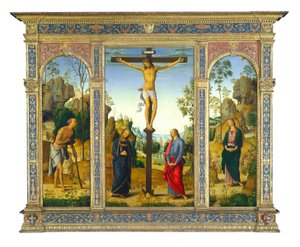 A keresztre feszítés a Szűzanyával, Szent Jánossal, Szent Jeromossal és Szent Mária Magdolnával, c. 14821485.
