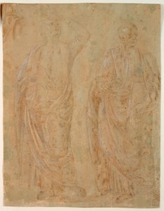 Két álló, terített férfi figura alkotó: Perugino